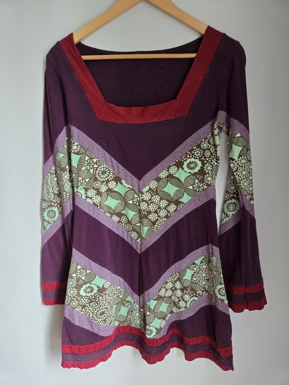 UNDERGROUND ORIGINAL Long Sleeve Square Neck Mini Dress / Tunic